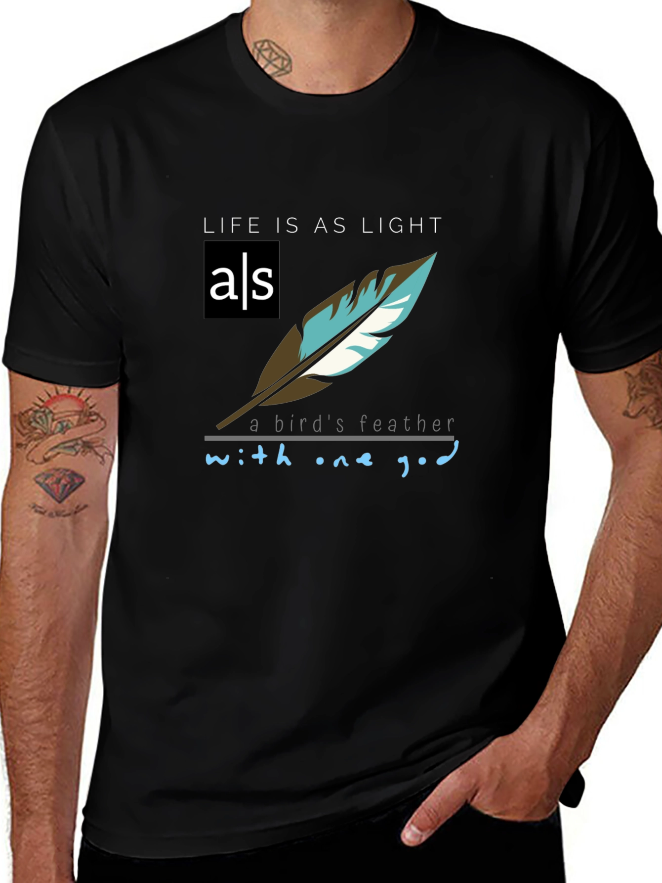 Life is as Light T-Shirt - Feather Graphic Tee