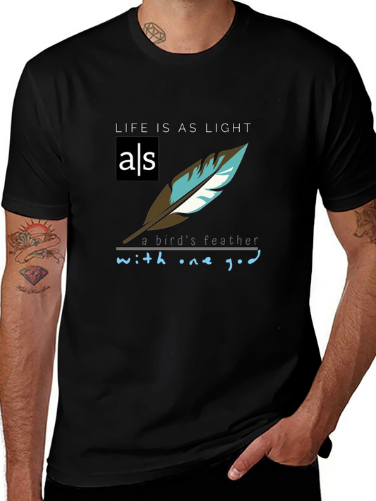 Life is as Light T-Shirt - Feather Graphic Tee