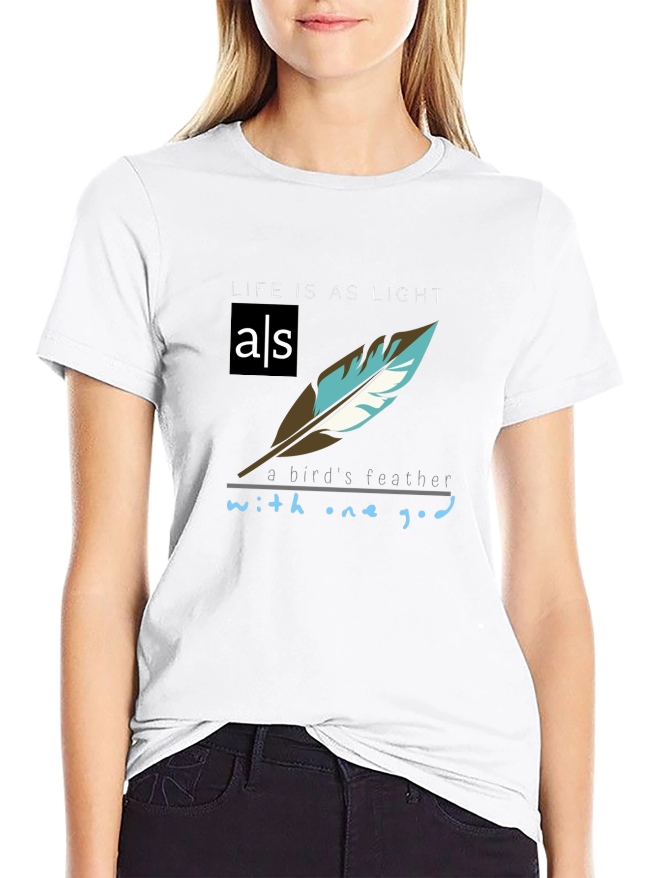 Life is as Light T-Shirt - Feather Graphic Tee