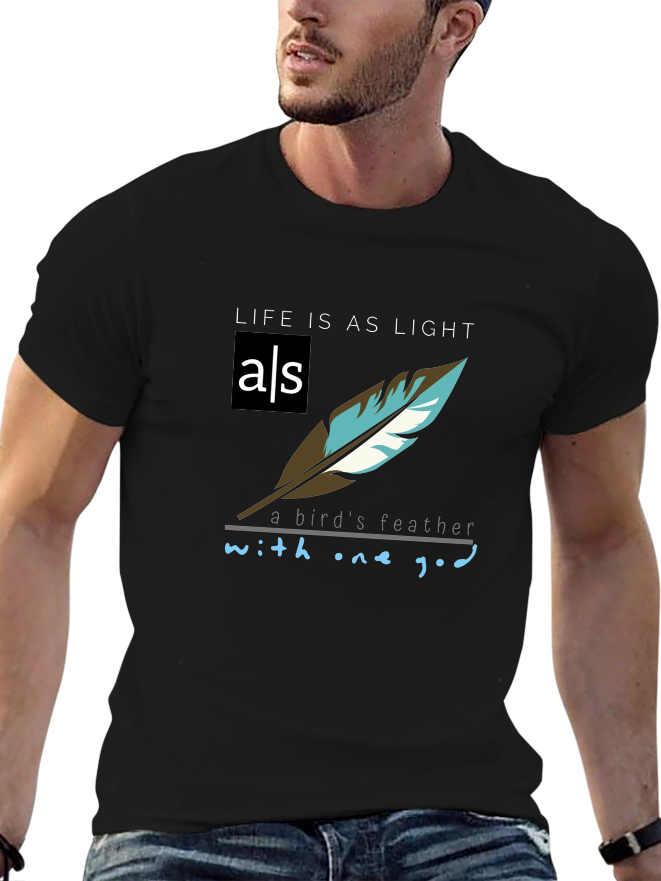 Life is as Light T-Shirt - Feather Graphic Tee