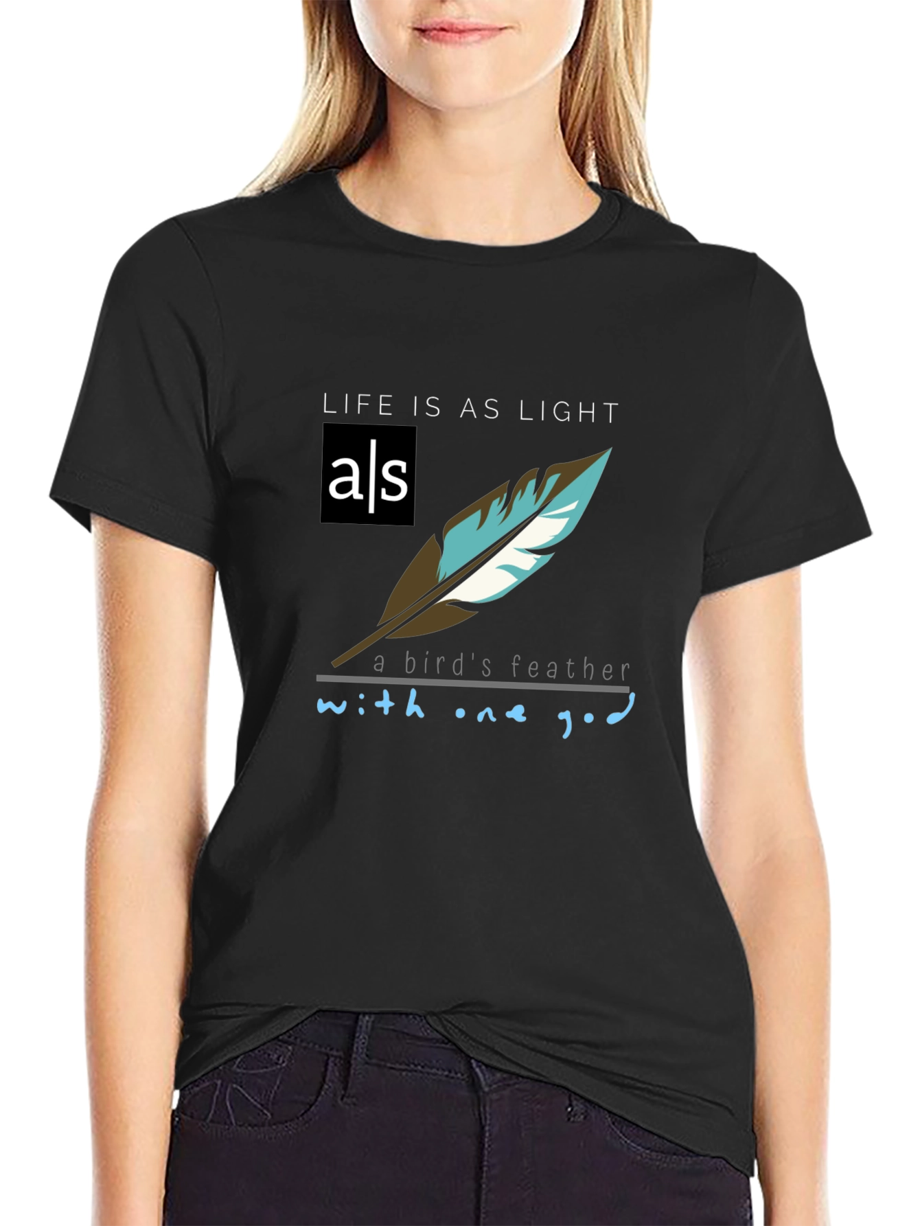 Life is as Light T-Shirt - Feather Graphic Tee