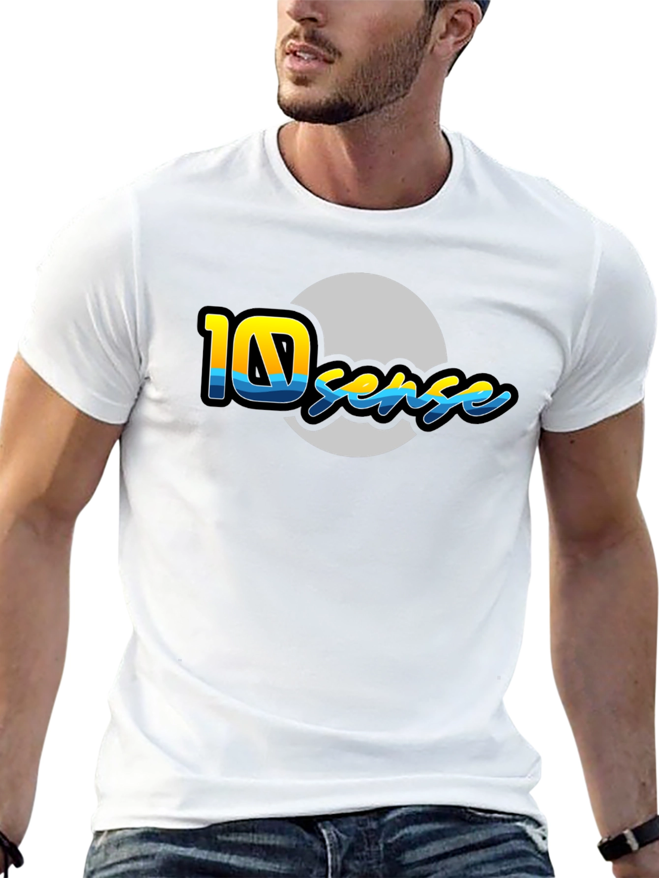 10 Sense Black T-Shirt - Unique Graphic Design