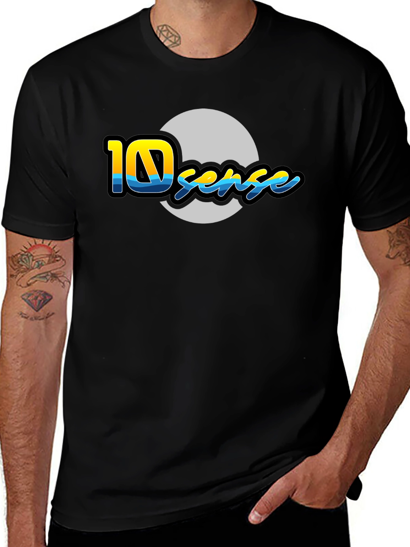 10 Sense Black T-Shirt - Unique Graphic Design