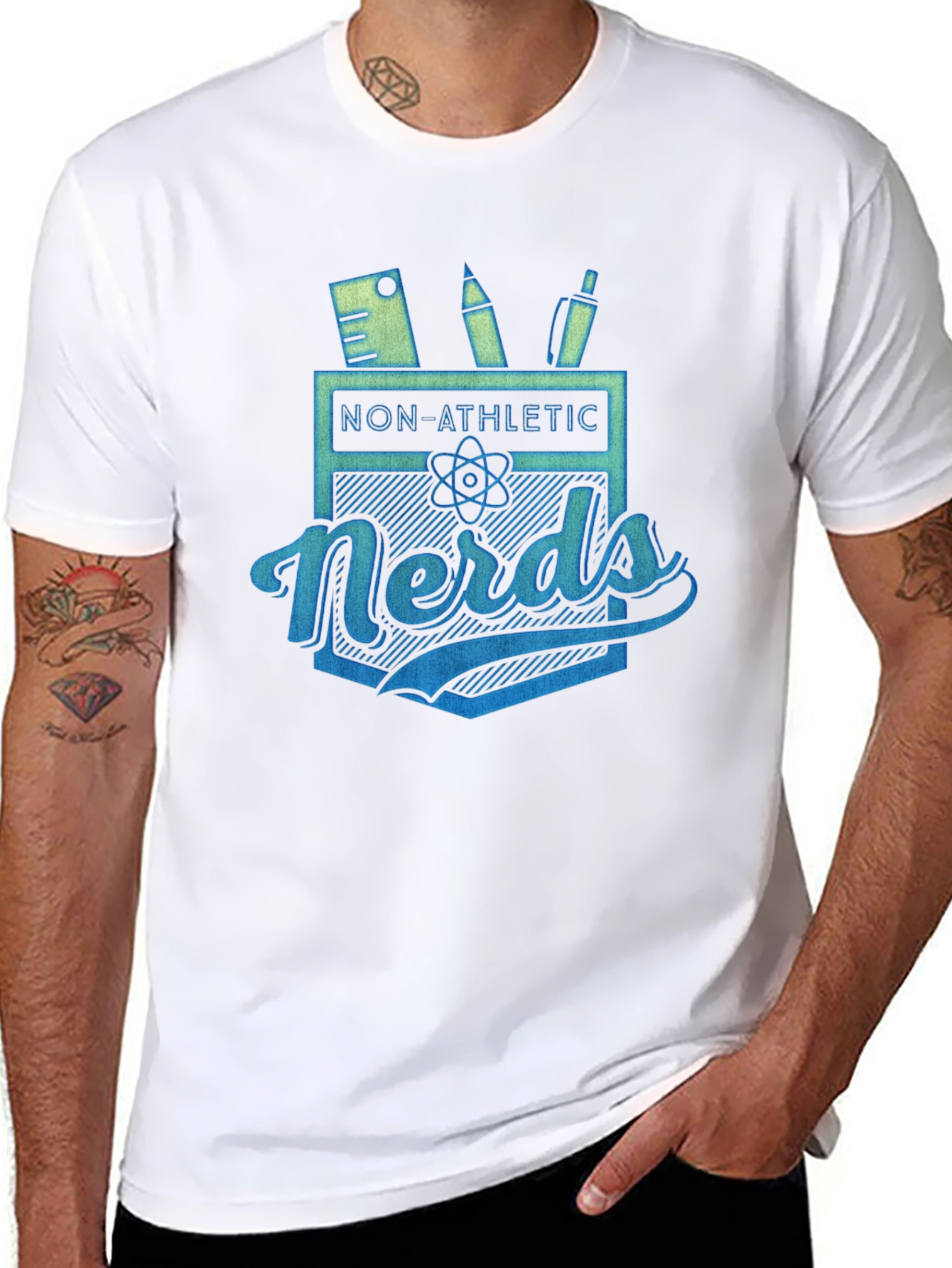 Non-Athletic Nerds Graphic Tee - Black