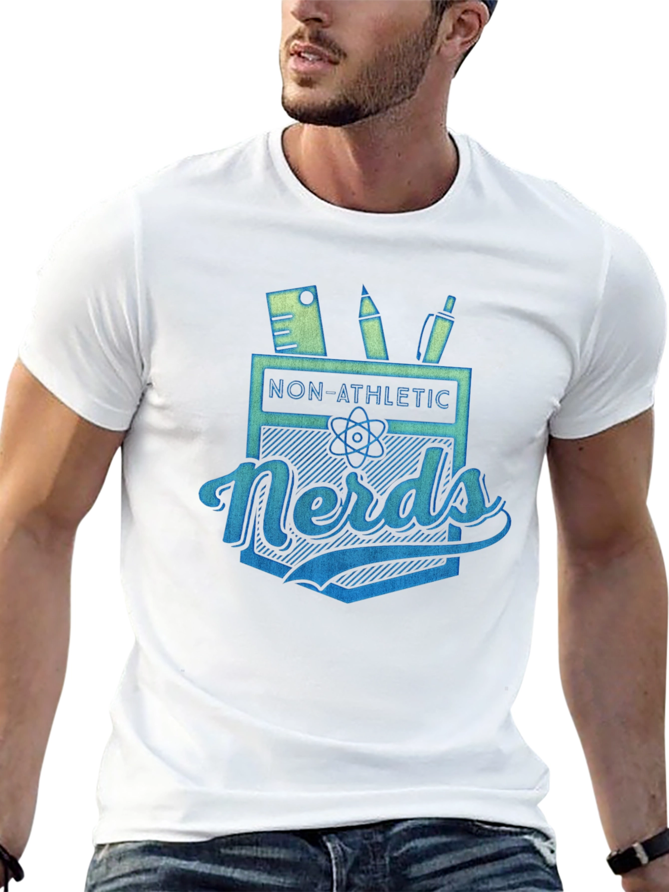 Non-Athletic Nerds Graphic Tee - Black
