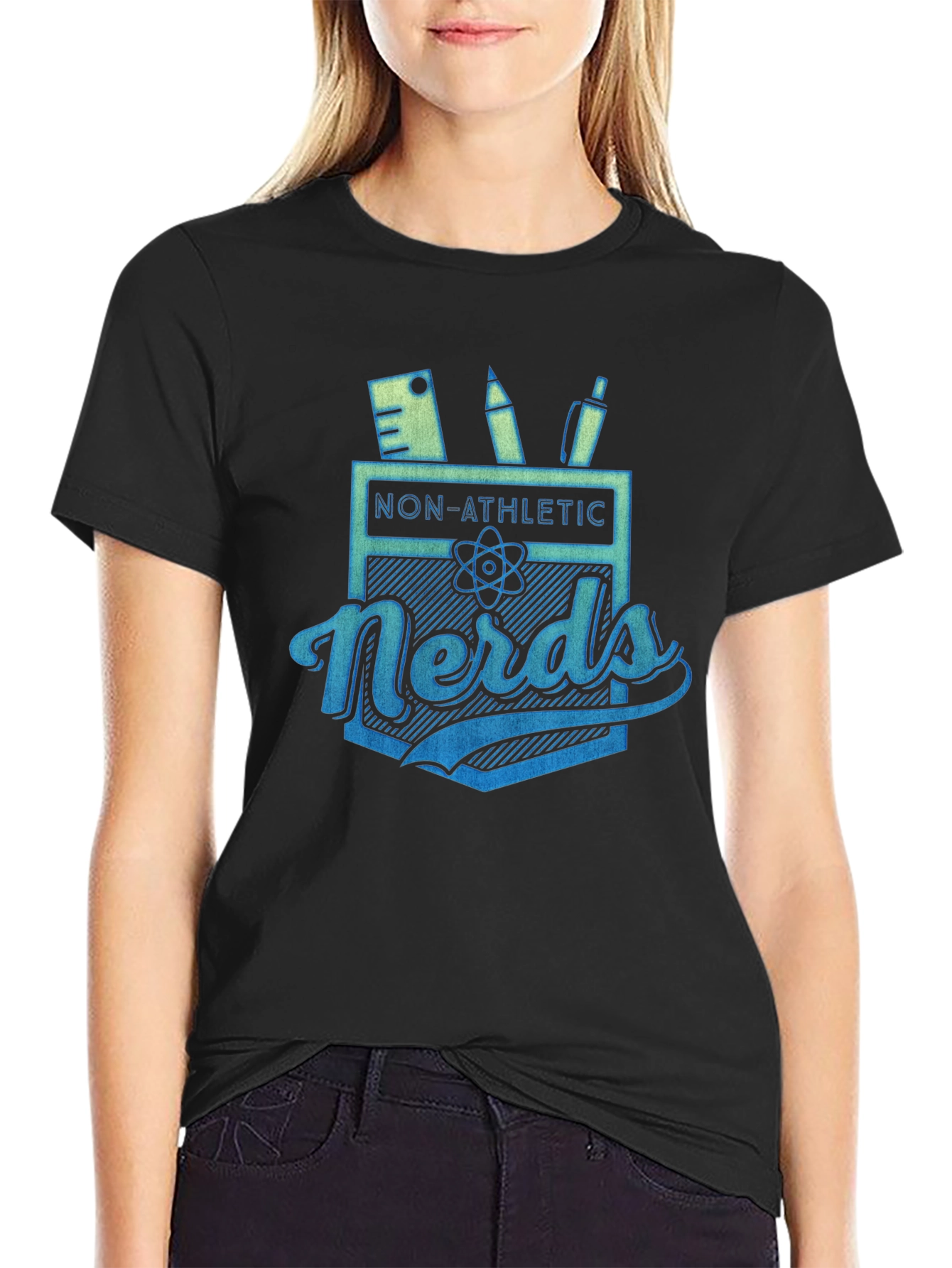 Non-Athletic Nerds Graphic Tee - Black