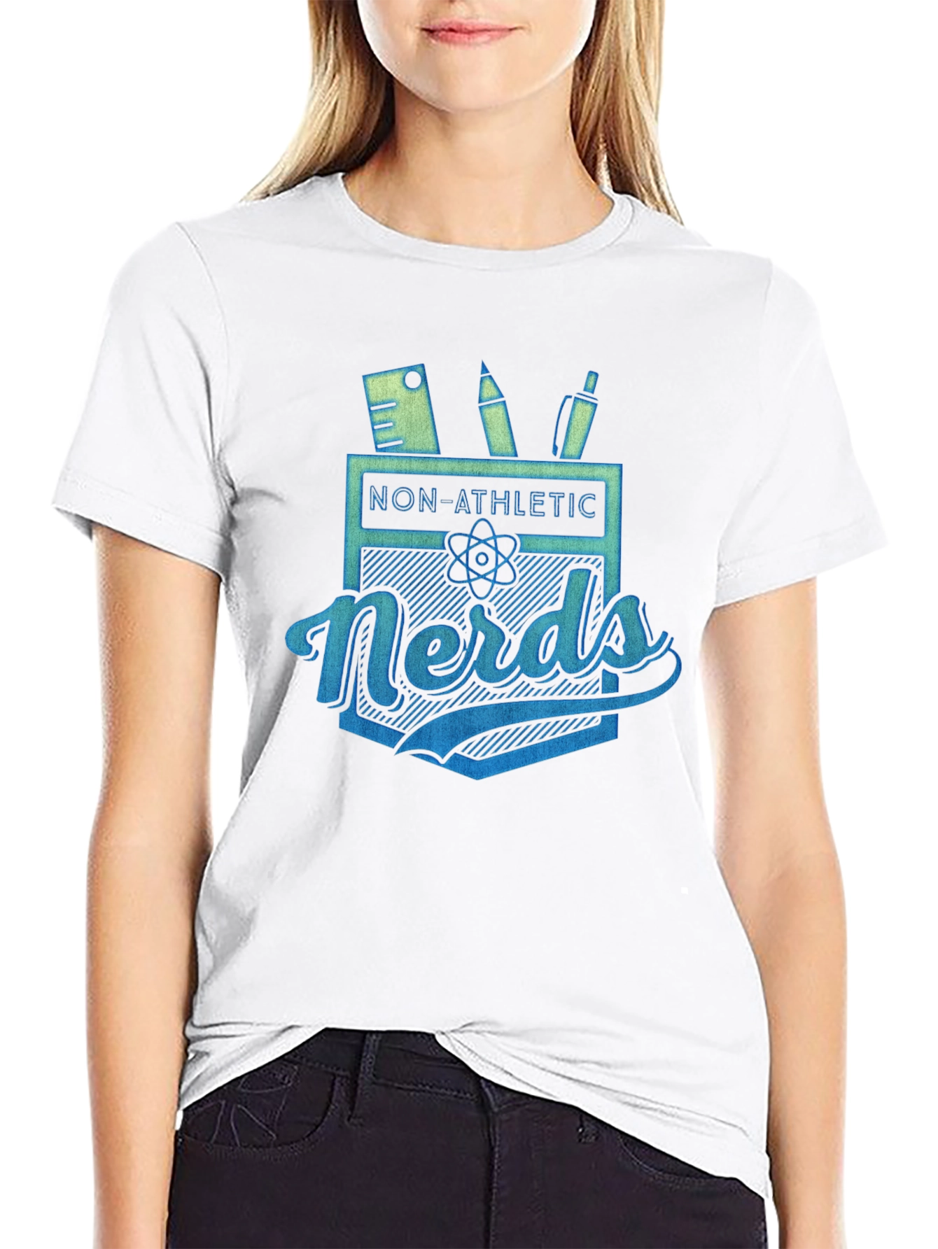Non-Athletic Nerds Graphic Tee - Black