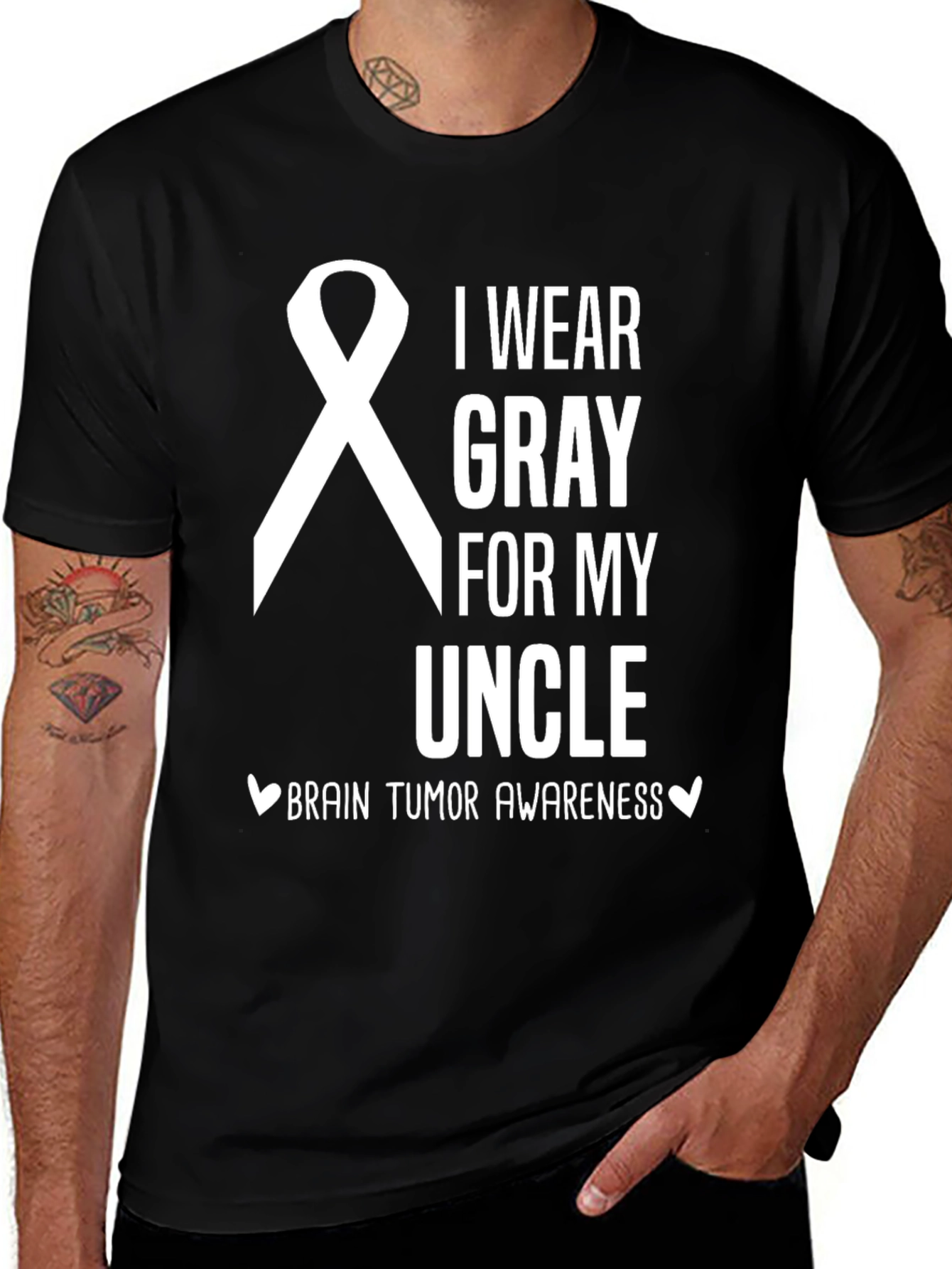 Gray Ribbon Brain Tumor Awareness T-Shirt