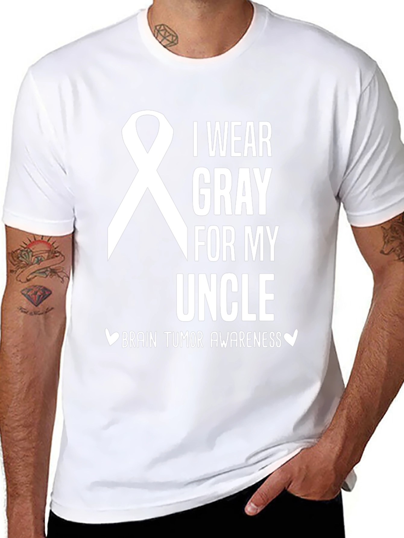 Gray Ribbon Brain Tumor Awareness T-Shirt