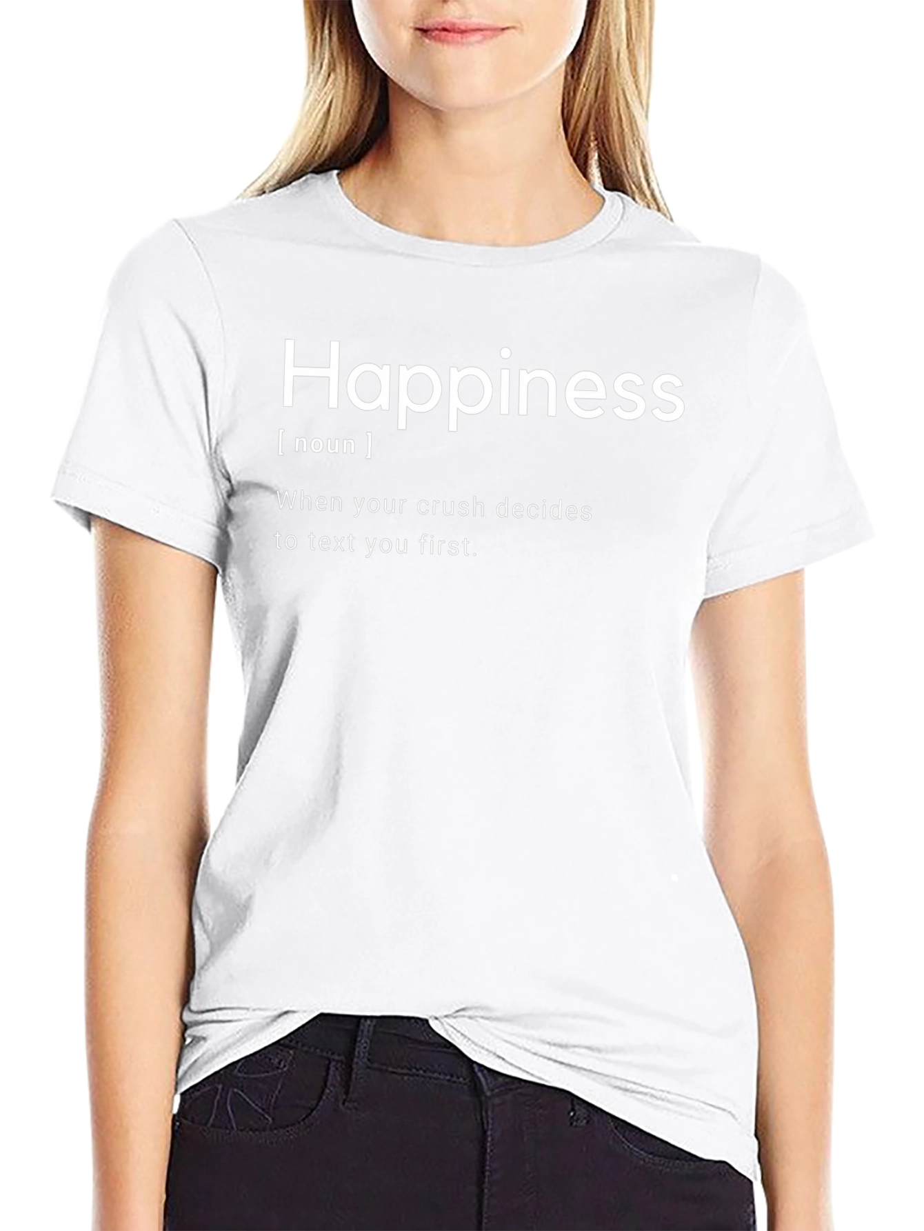 Happiness Definition Black Graphic Tee
