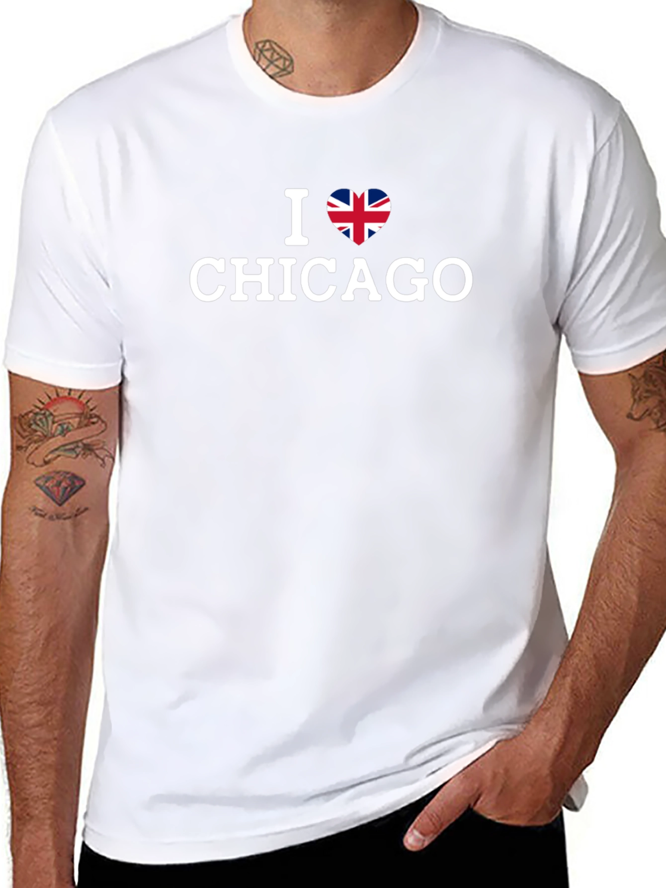 I Heart Chicago British Flag Graphic Tee