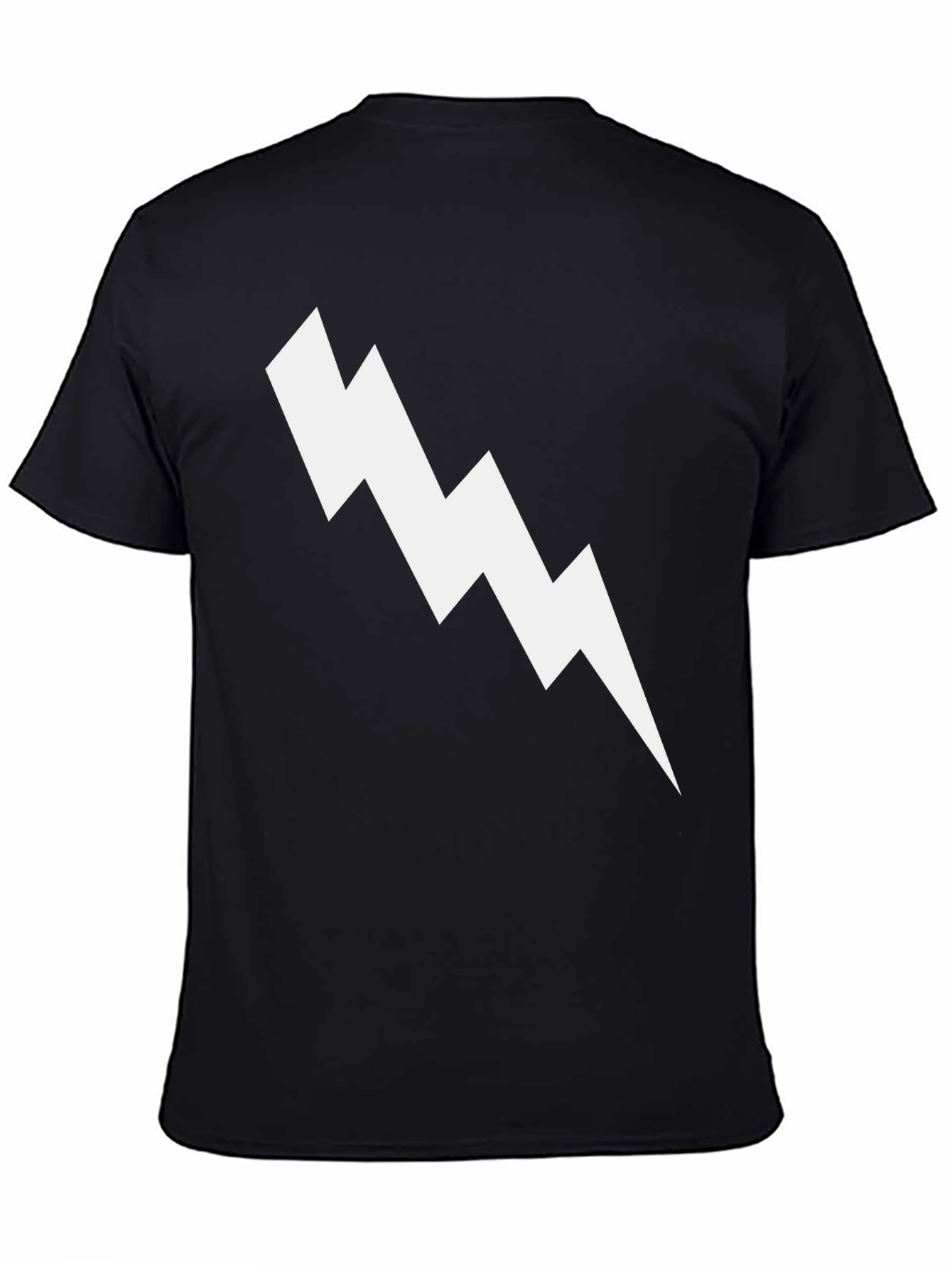 Lightning Bolt Graphic Tee - Black Cotton T-Shirt