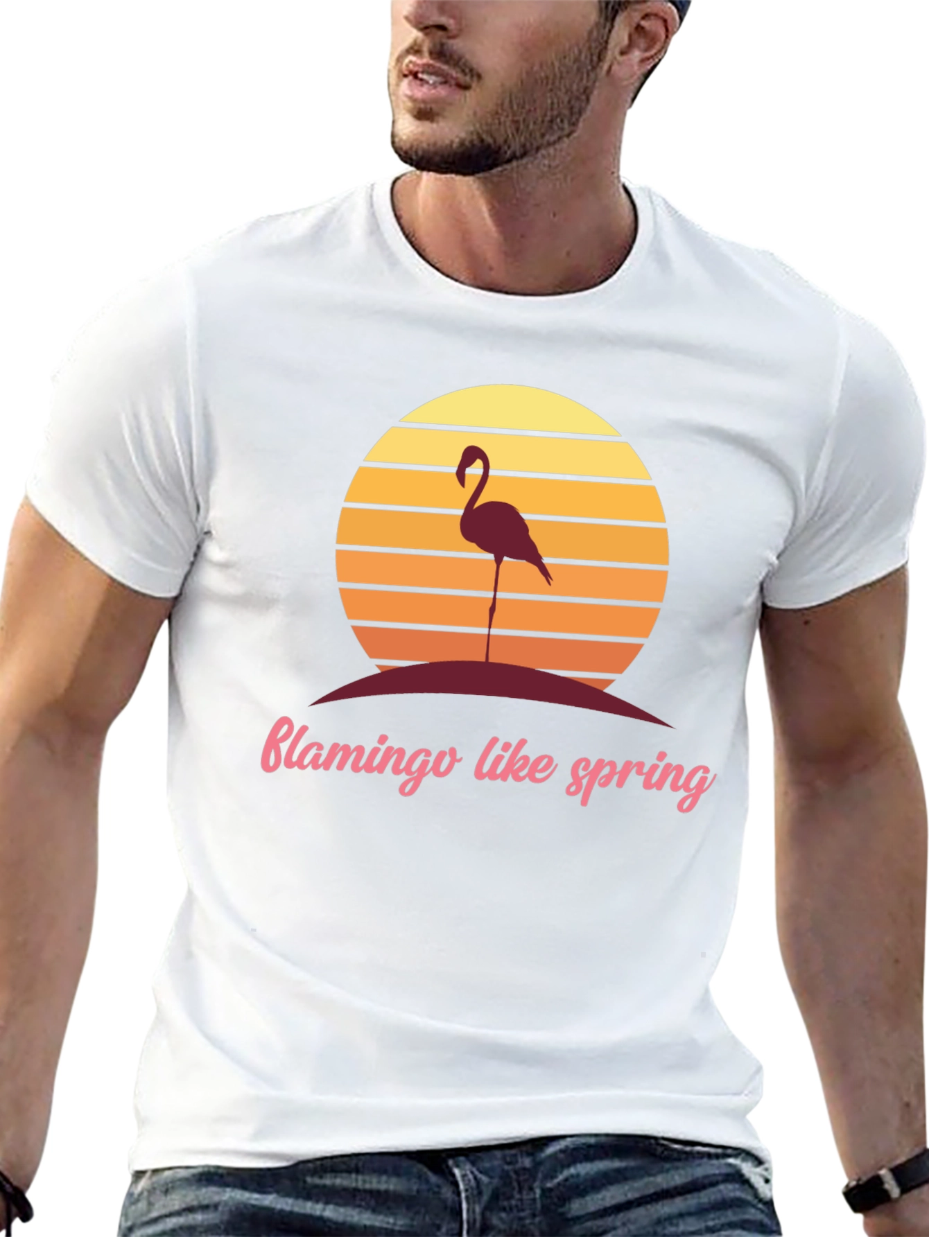 Retro Flamingo T-Shirt - Spring Vibes
