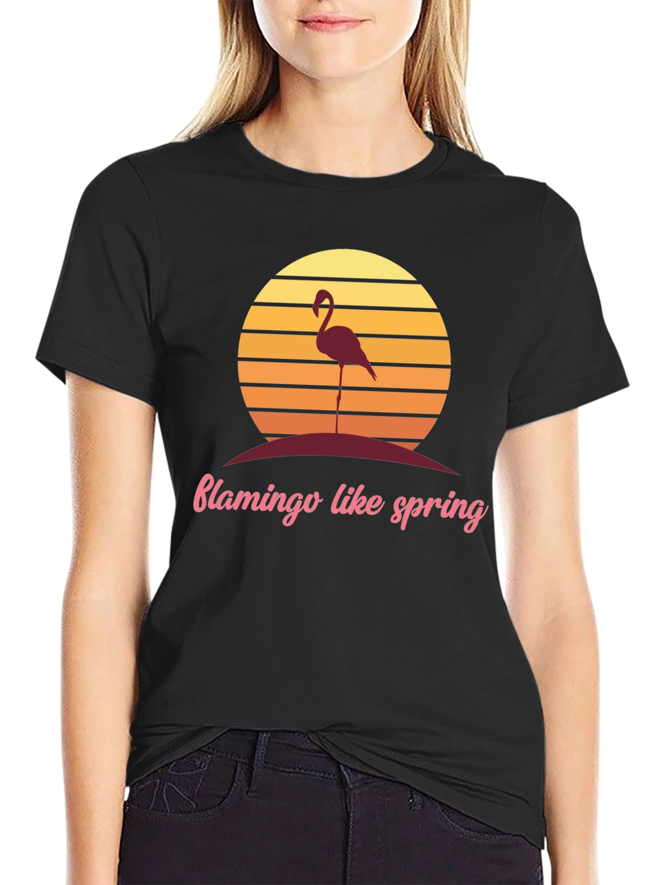 Retro Flamingo T-Shirt - Spring Vibes