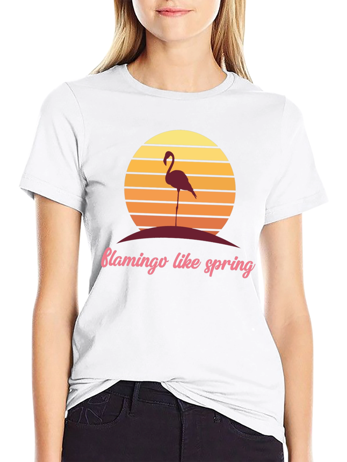 Retro Flamingo T-Shirt - Spring Vibes