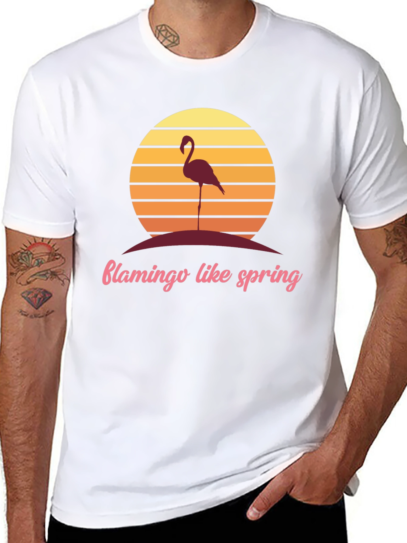 Retro Flamingo T-Shirt - Spring Vibes