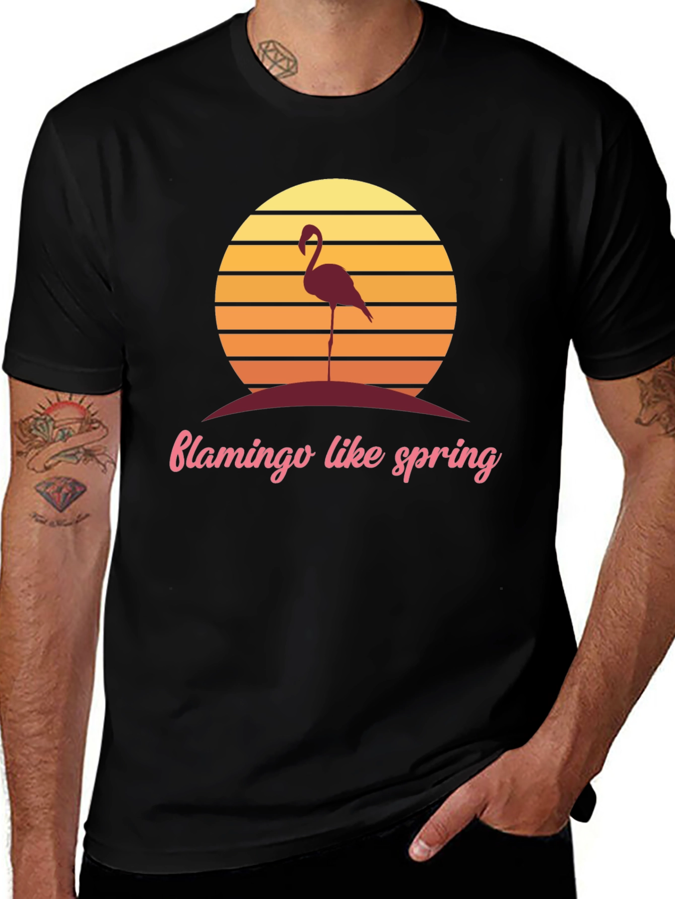 Retro Flamingo T-Shirt - Spring Vibes