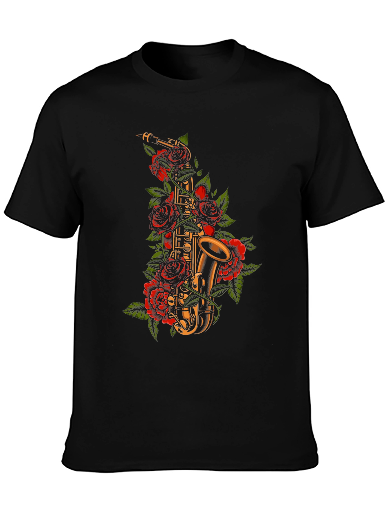 Saxophone Rose Graphic Tee