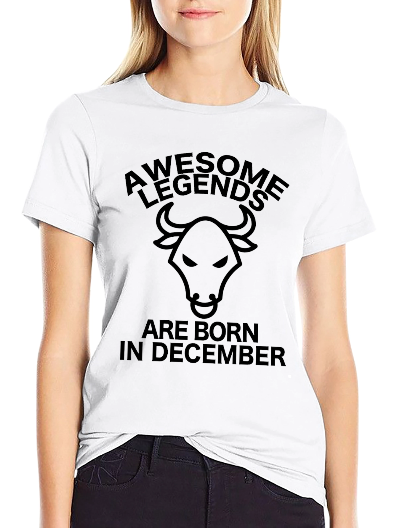 Awesome Legends Born in December Bull T-Shirt