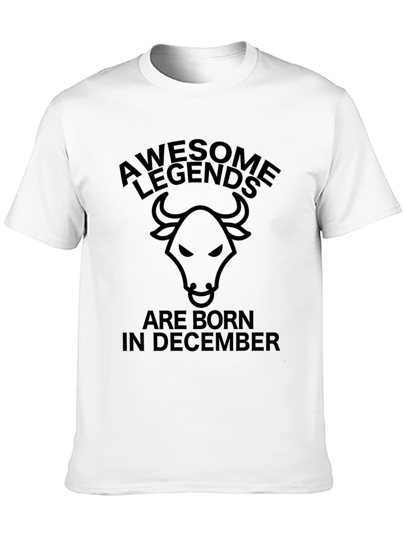 Awesome Legends Born in December Bull T-Shirt