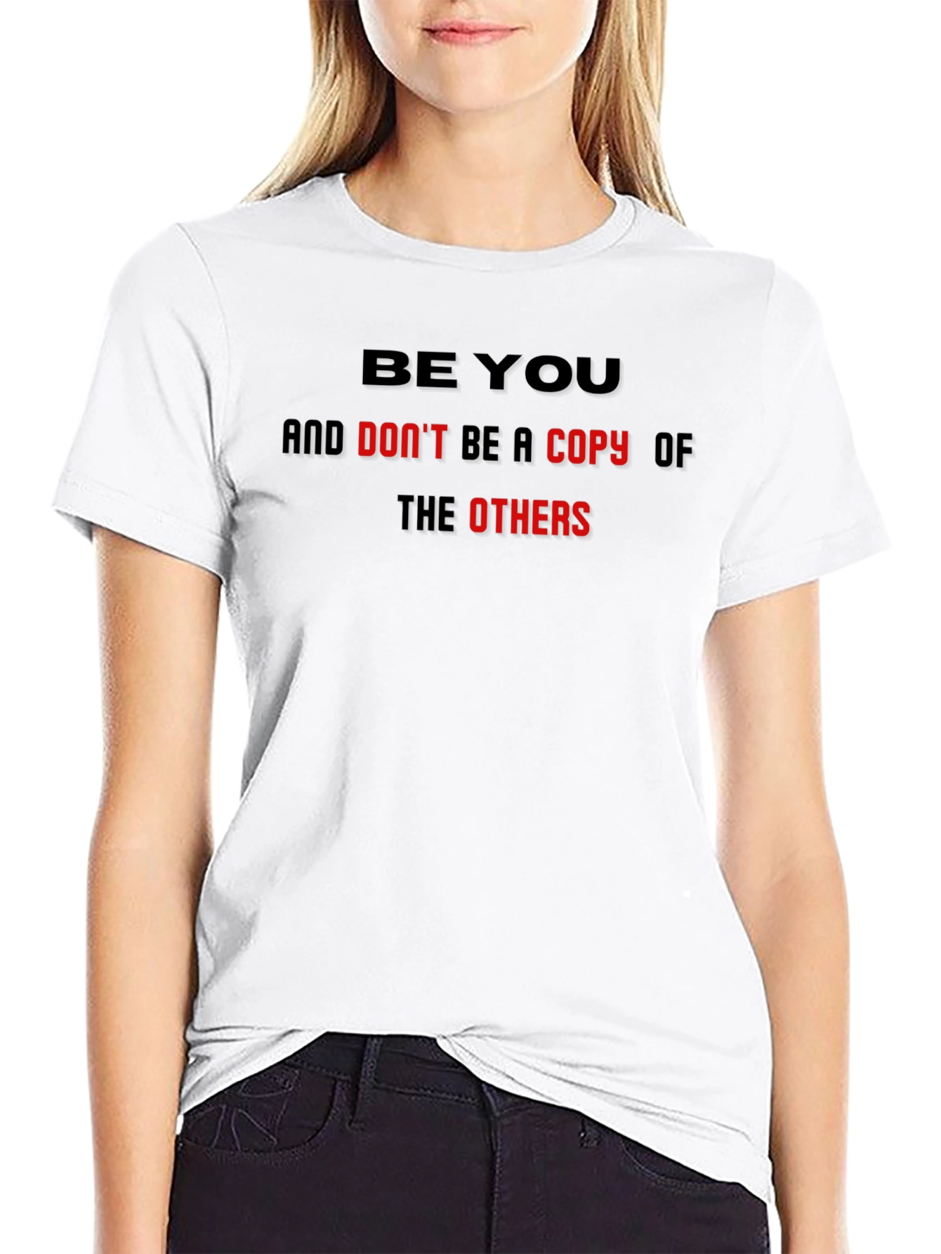 Be You Graphic Tee - Black Cotton Blend T-Shirt