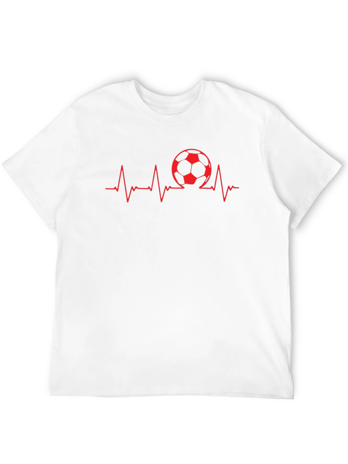 Soccer Heartbeat Graphic Tee - Black Cotton T-Shirt