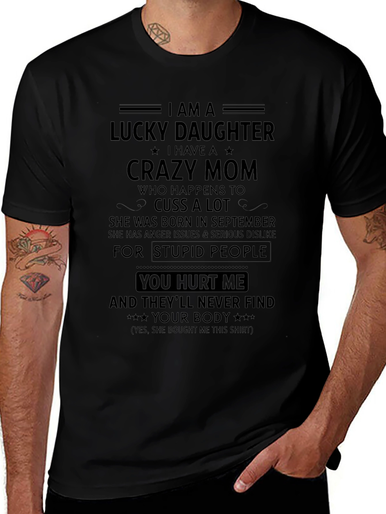 Lucky Daughter T-Shirt - Crazy Mom Gift