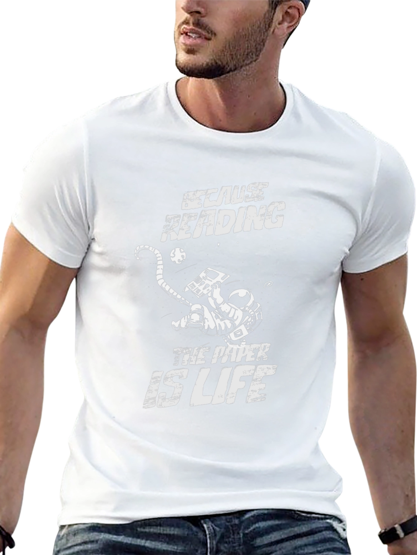 Because Reading The Paper Is Life - Novelty T-Shirt