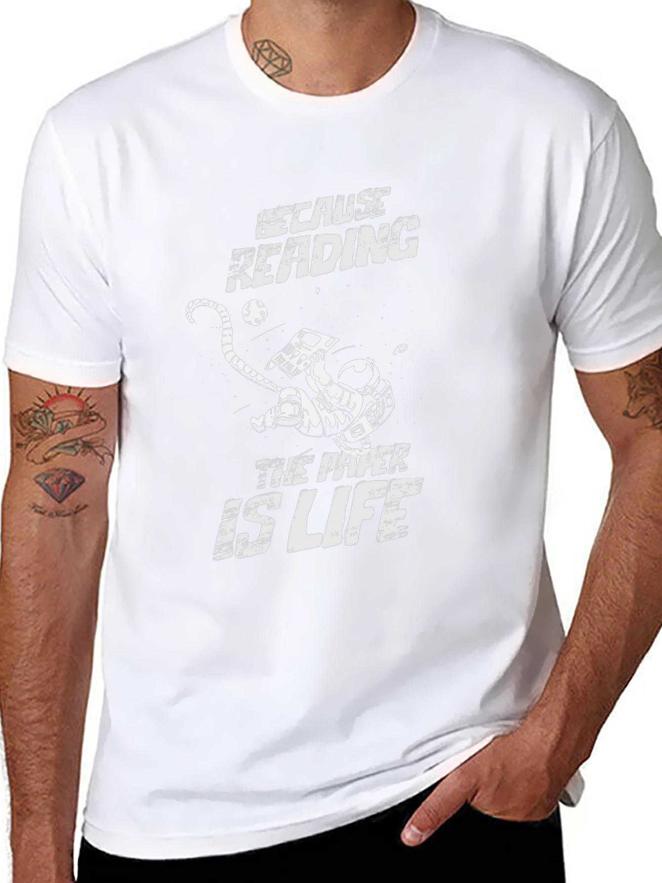 Because Reading The Paper Is Life - Novelty T-Shirt