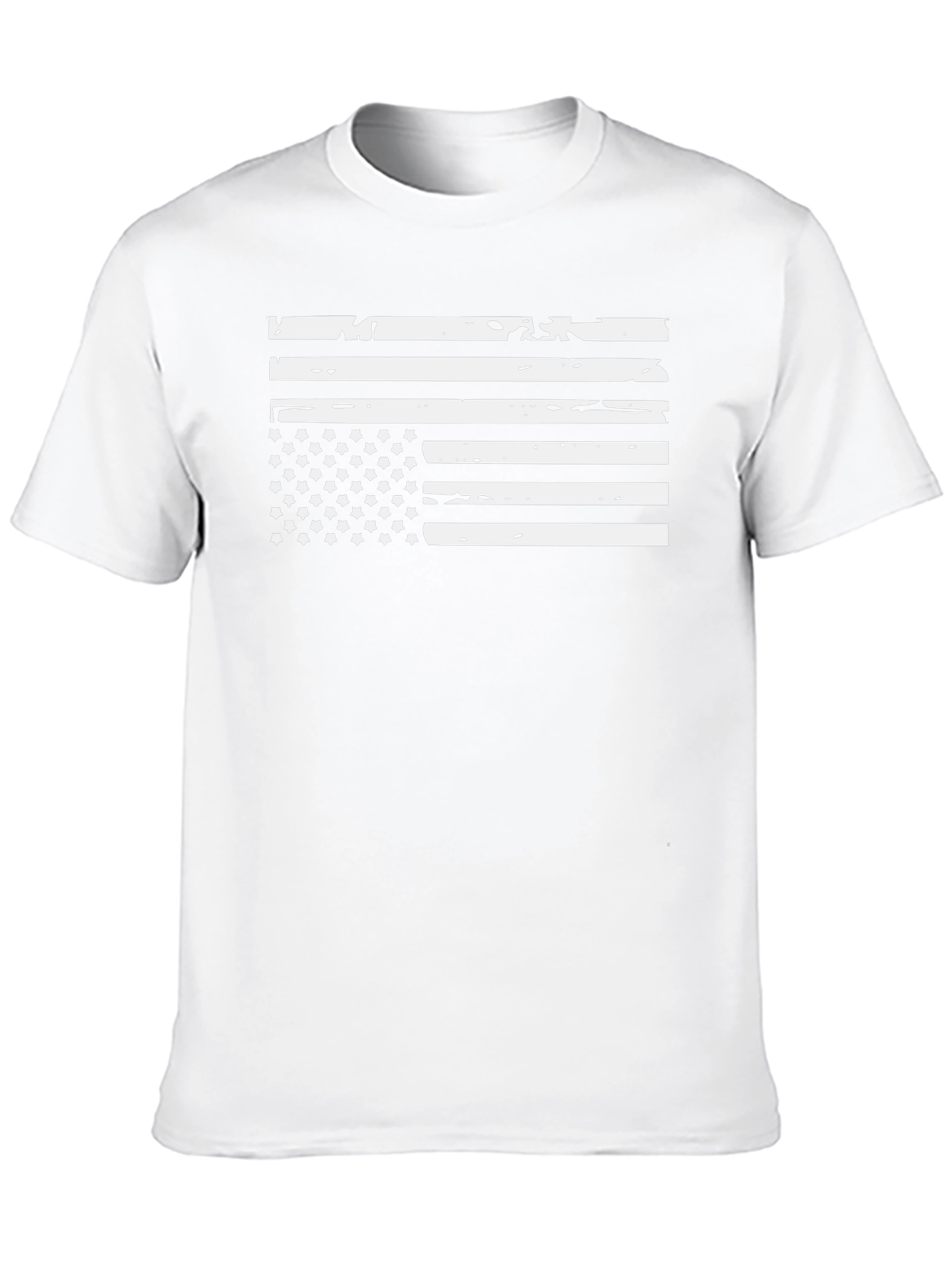 Distressed American Flag Graphic Tee - Black