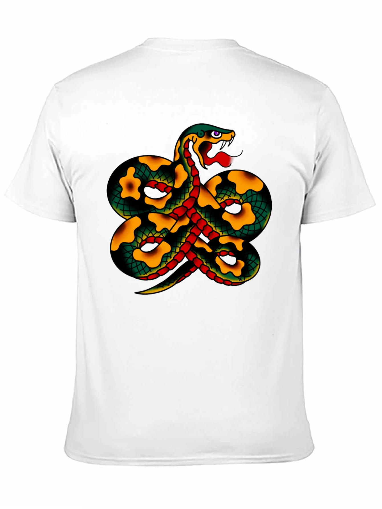 Snake Tattoo Style Graphic Black T-Shirt