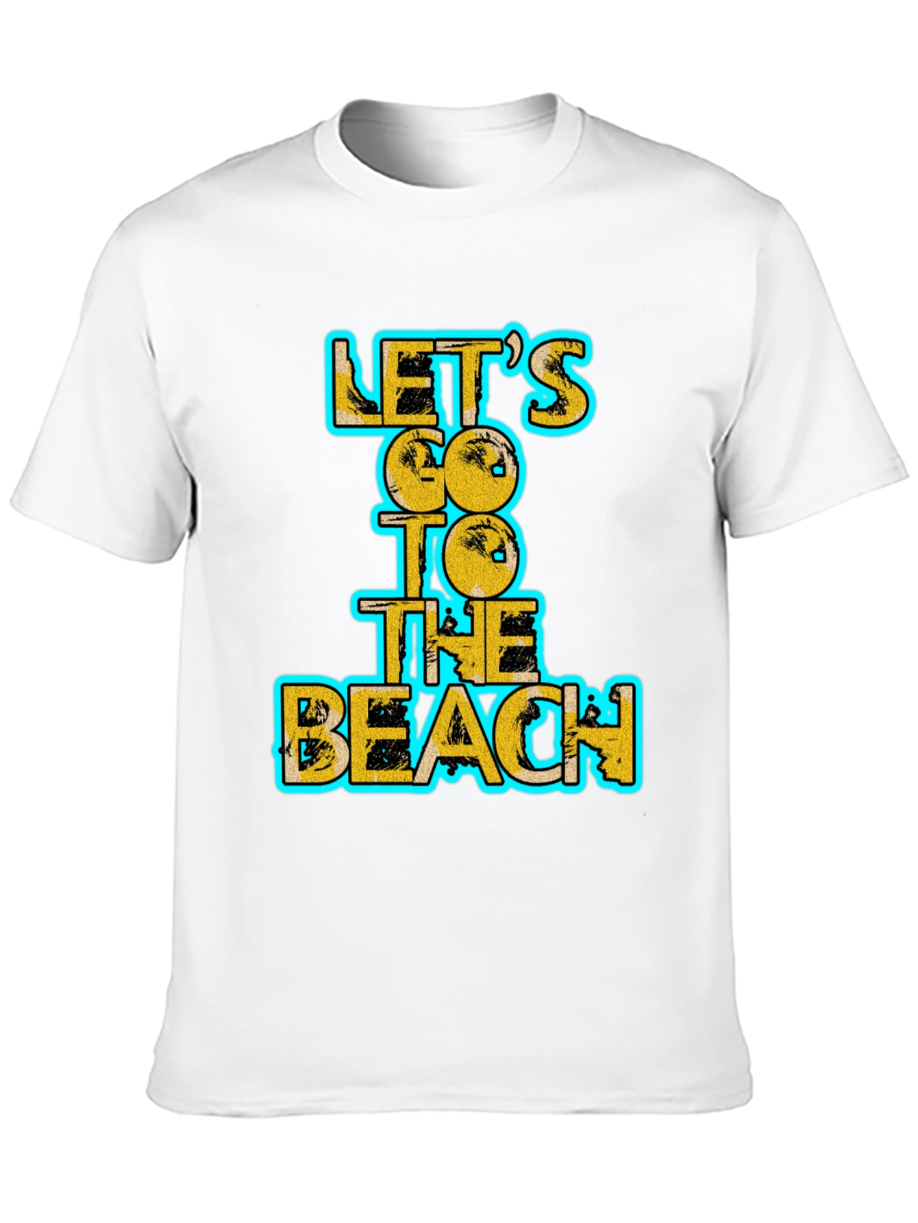 Lets Go To The Beach Black Graphic Tee