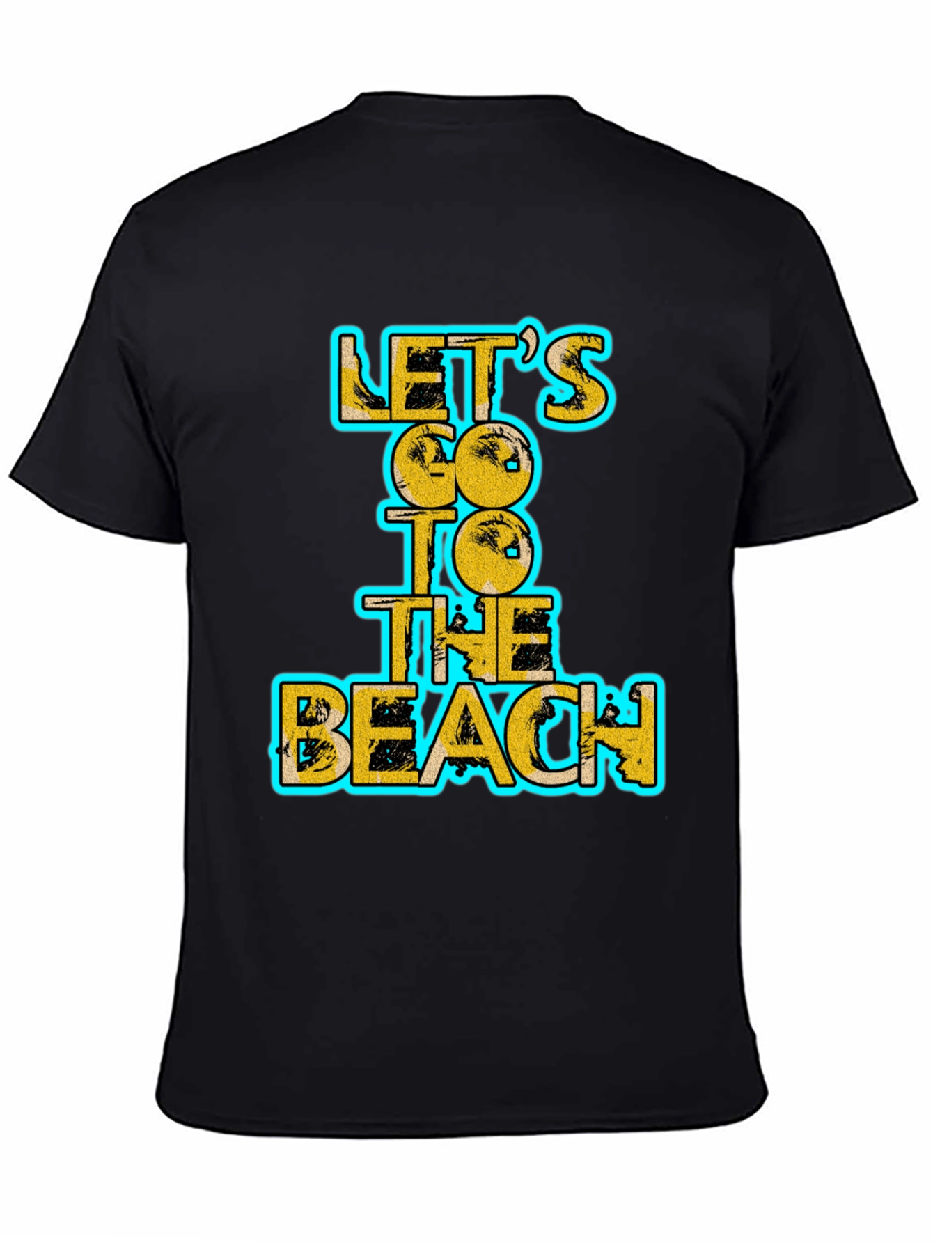 Lets Go To The Beach Black Graphic Tee
