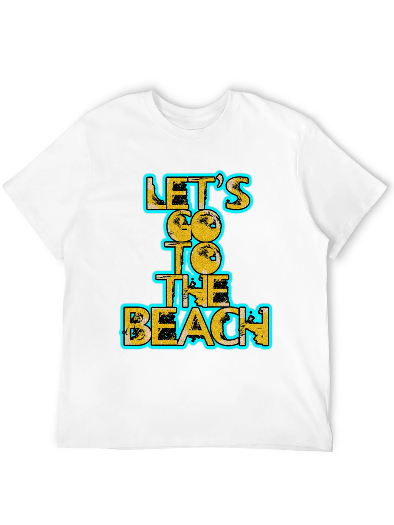 Lets Go To The Beach Black Graphic Tee