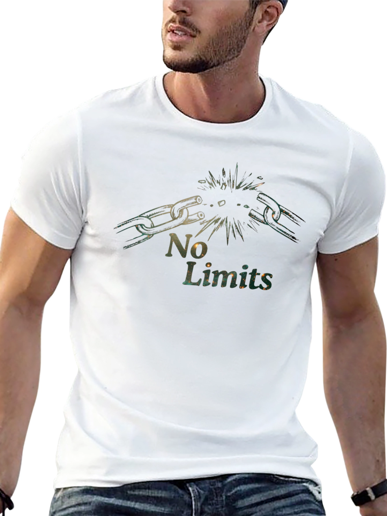 No Limits Chain Break T-Shirt - Motivational Graphic Tee