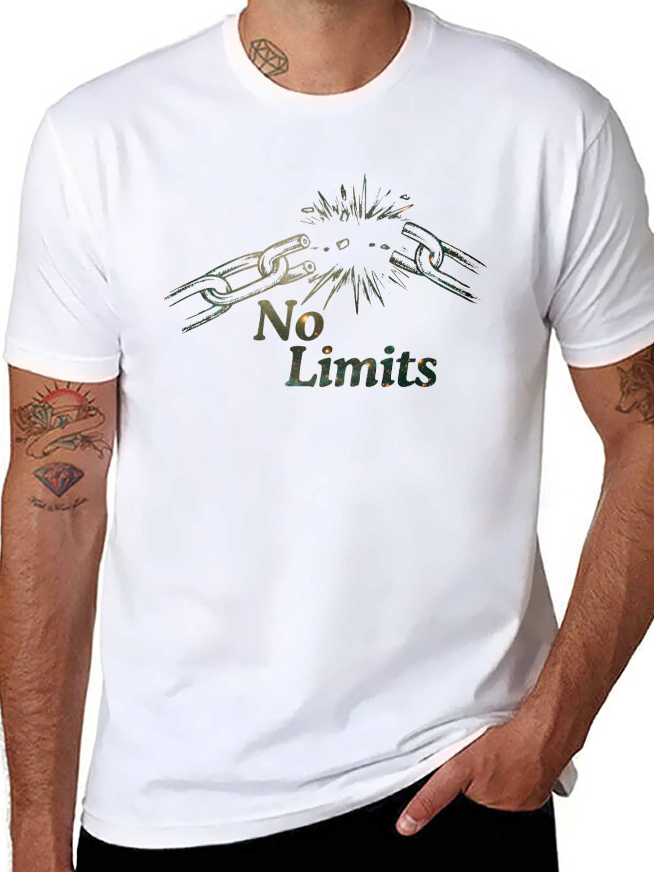 No Limits Chain Break T-Shirt - Motivational Graphic Tee