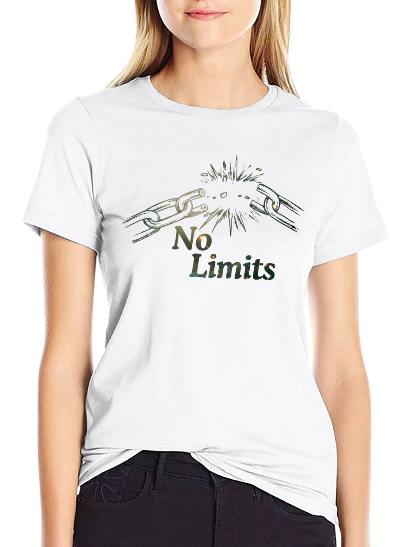No Limits Chain Break T-Shirt - Motivational Graphic Tee