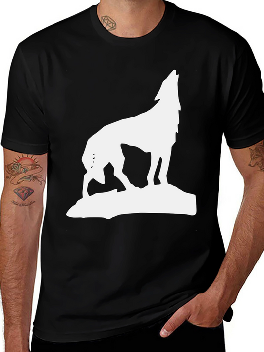 Wolf Howl Graphic Tee - Black Cotton Blend