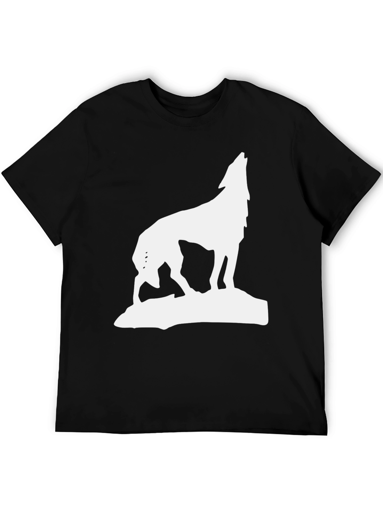 Wolf Howl Graphic Tee - Black Cotton Blend