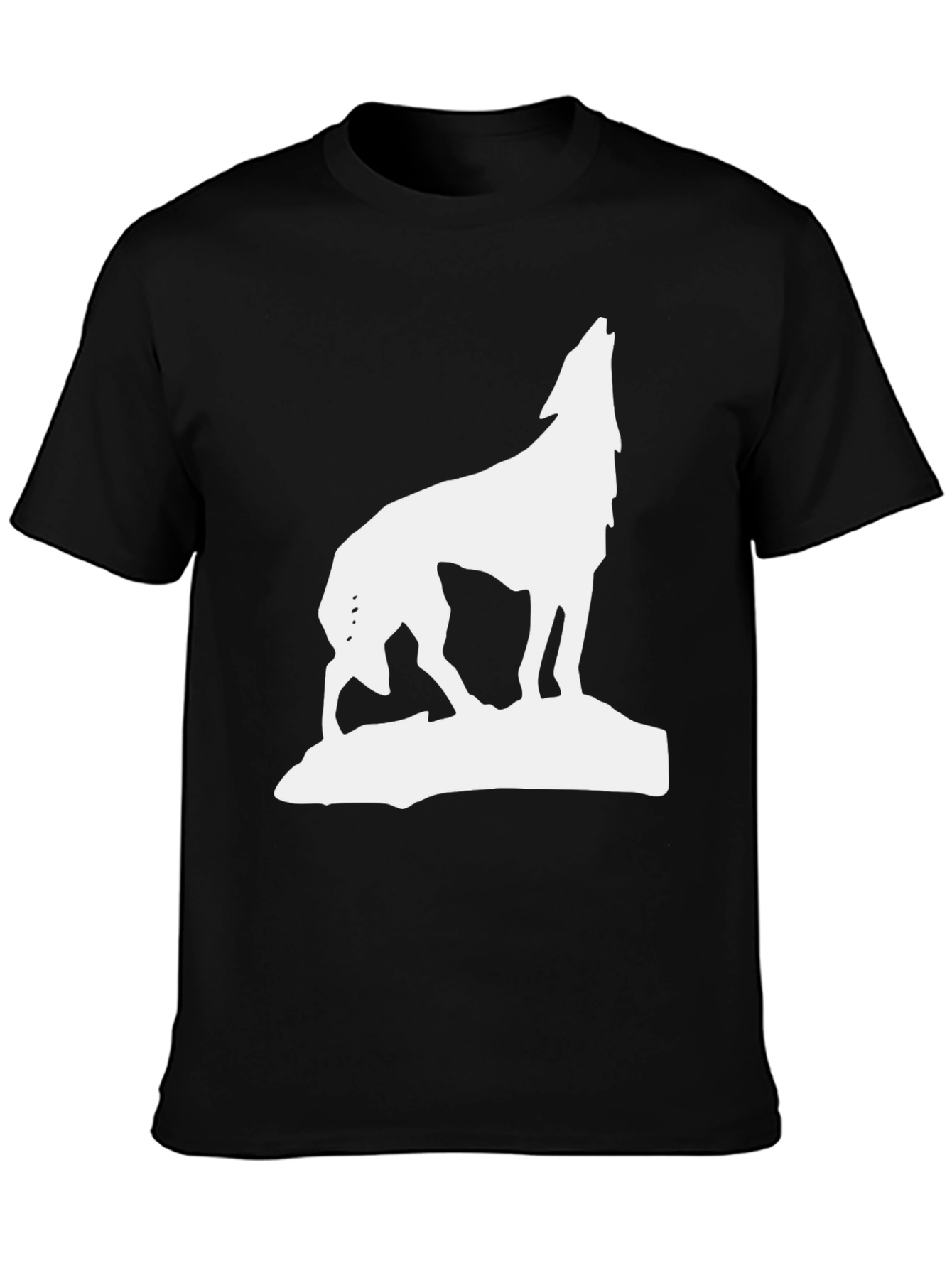 Wolf Howl Graphic Tee - Black Cotton Blend