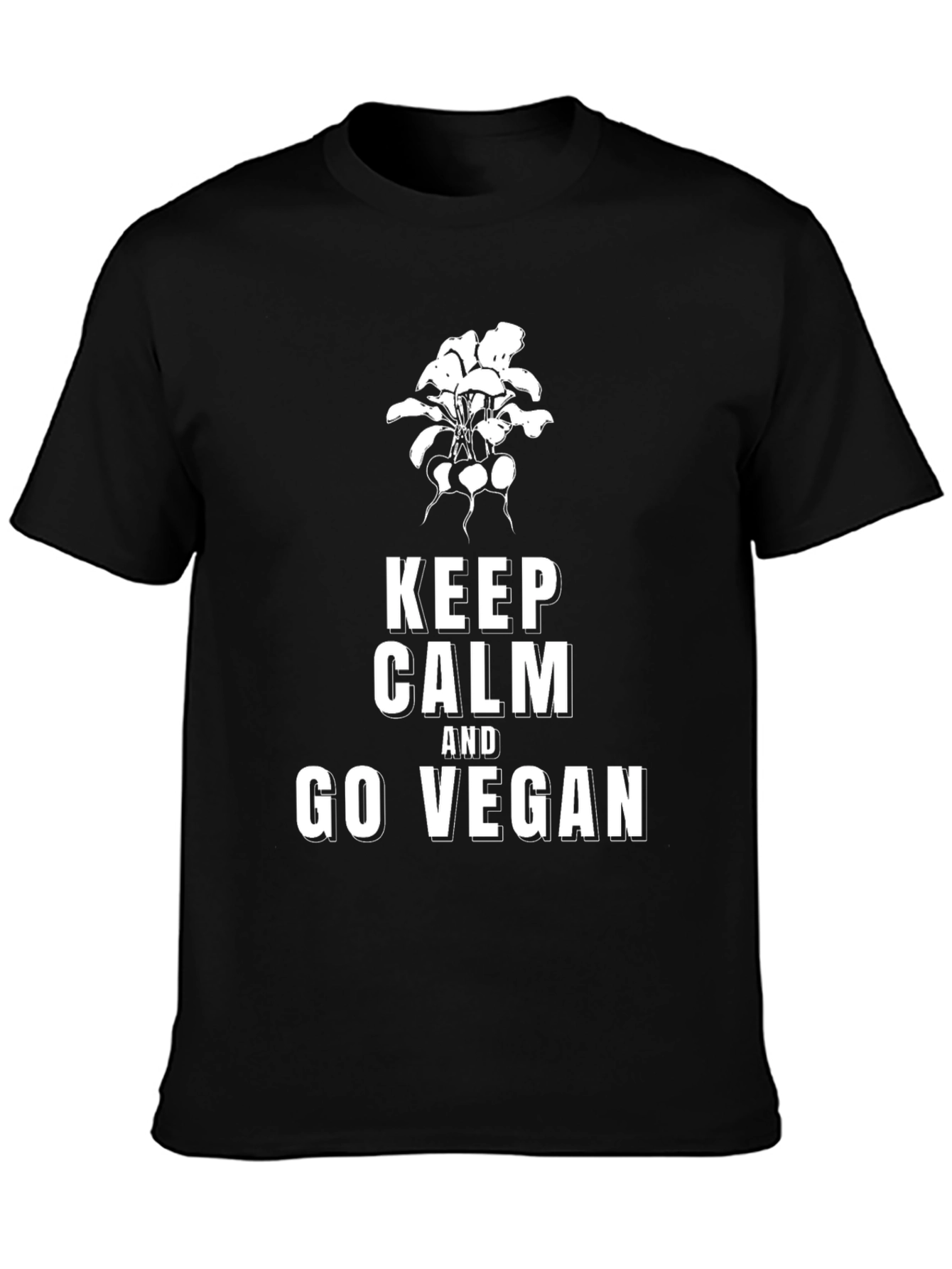 Keep Calm and Go Vegan Black T-Shirt
