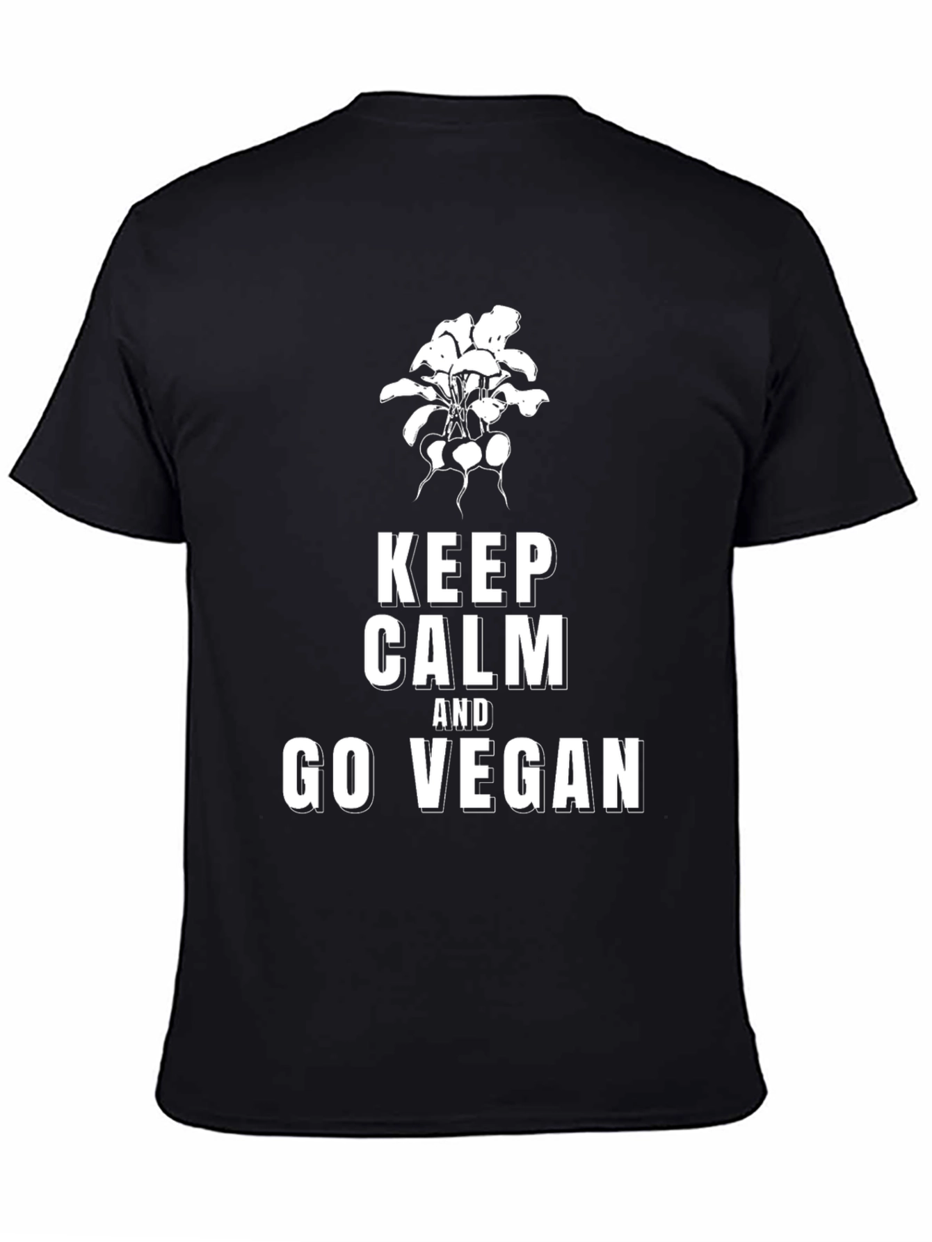 Keep Calm and Go Vegan Black T-Shirt