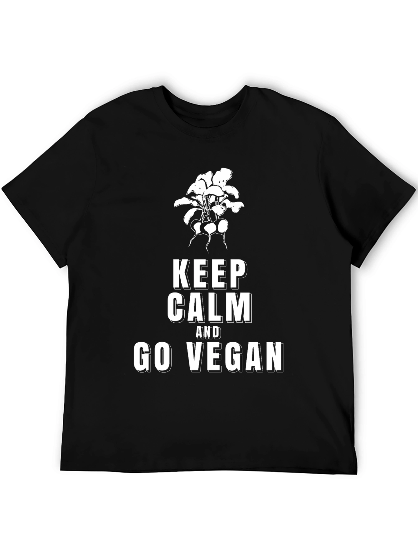 Keep Calm and Go Vegan Black T-Shirt