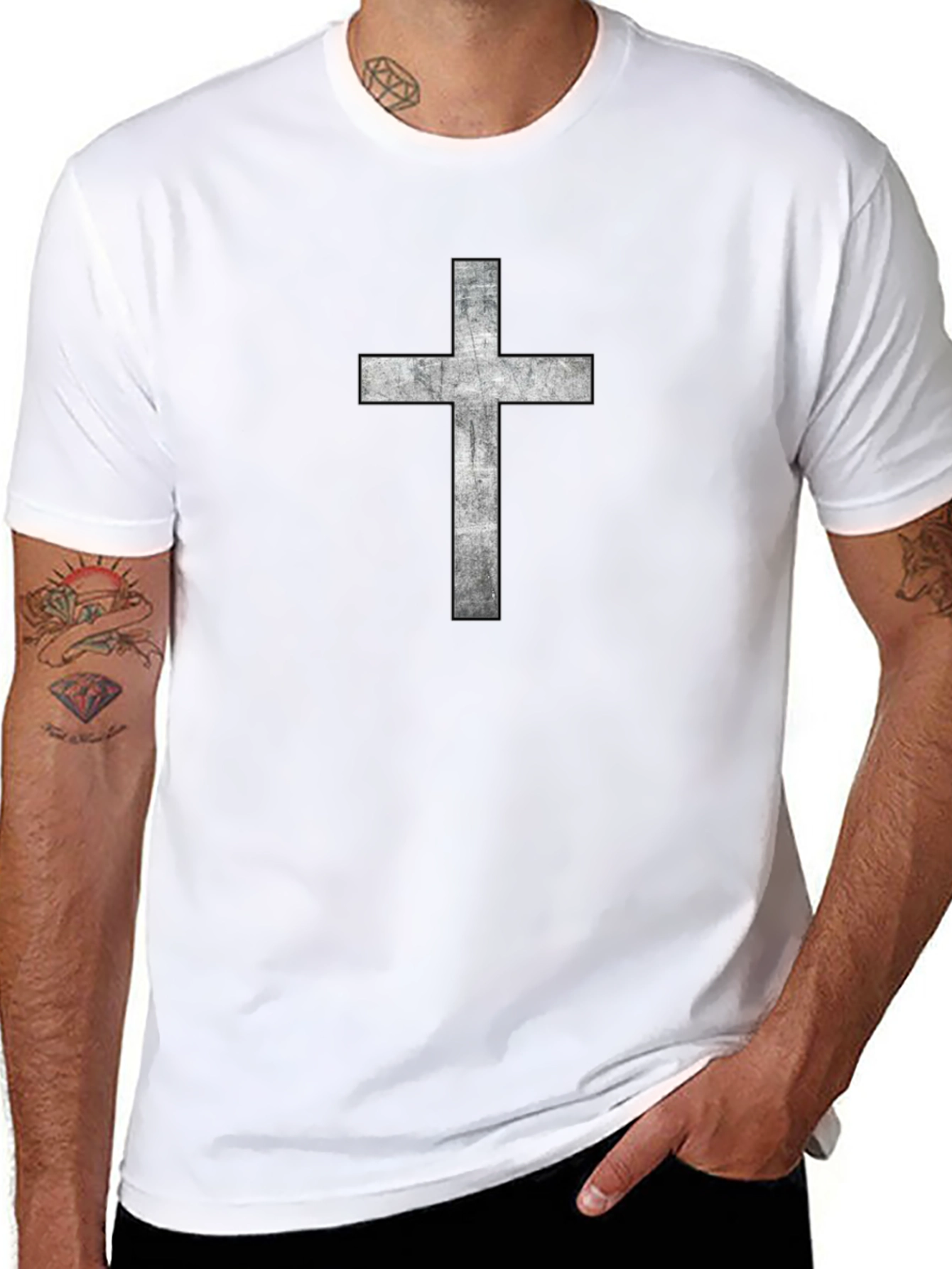 Cross Graphic Black T-Shirt