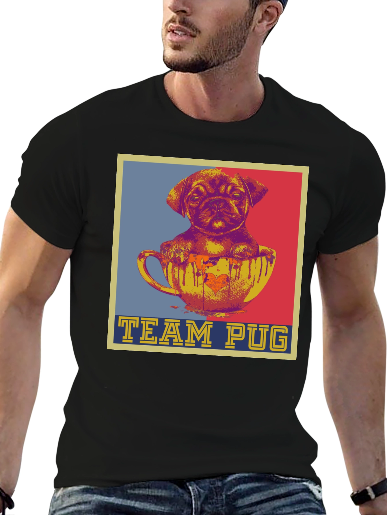 Team Pug T-Shirt - Cute Dog Graphic Tee