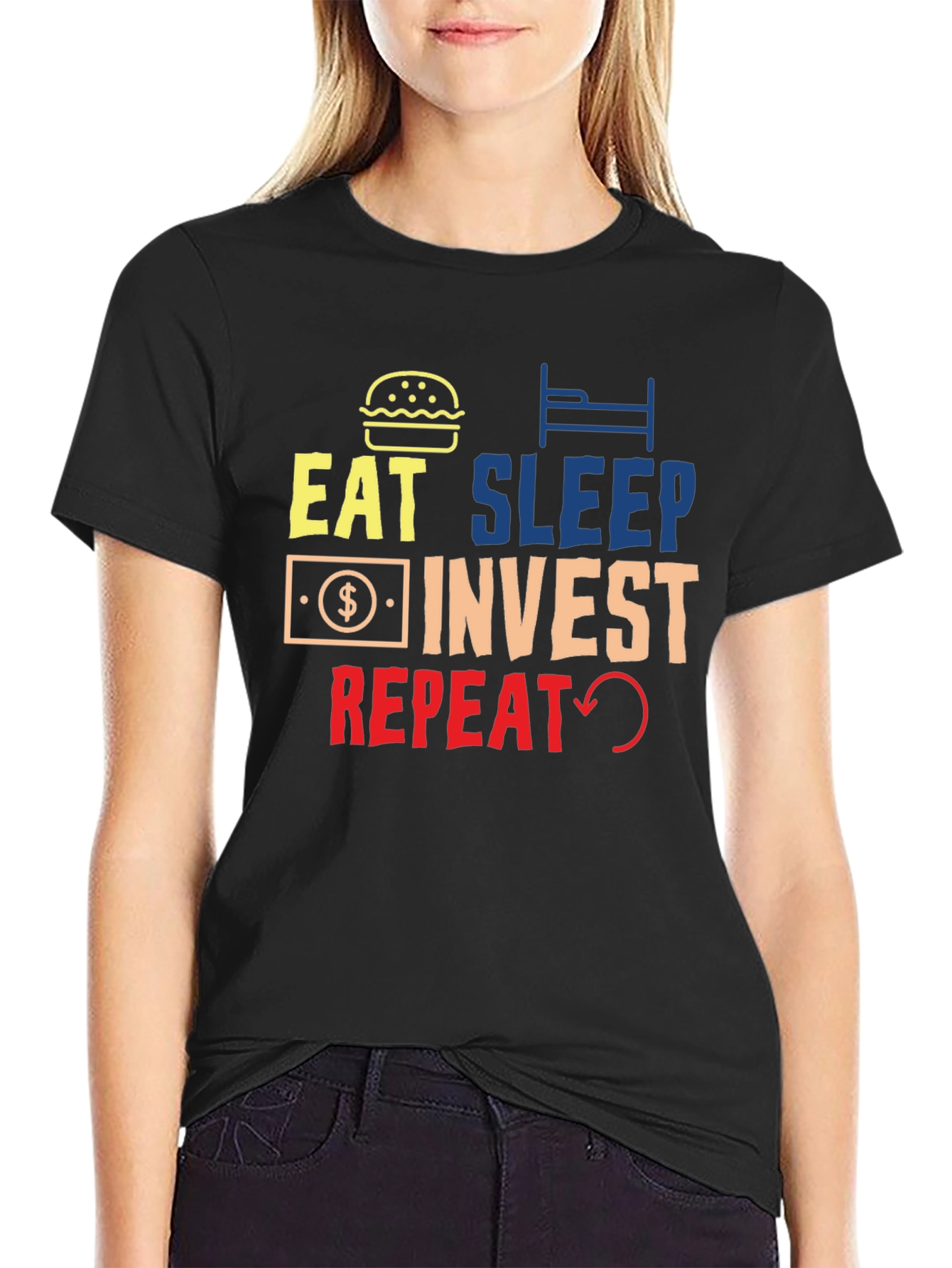 Eat Sleep Invest Repeat Graphic Tee