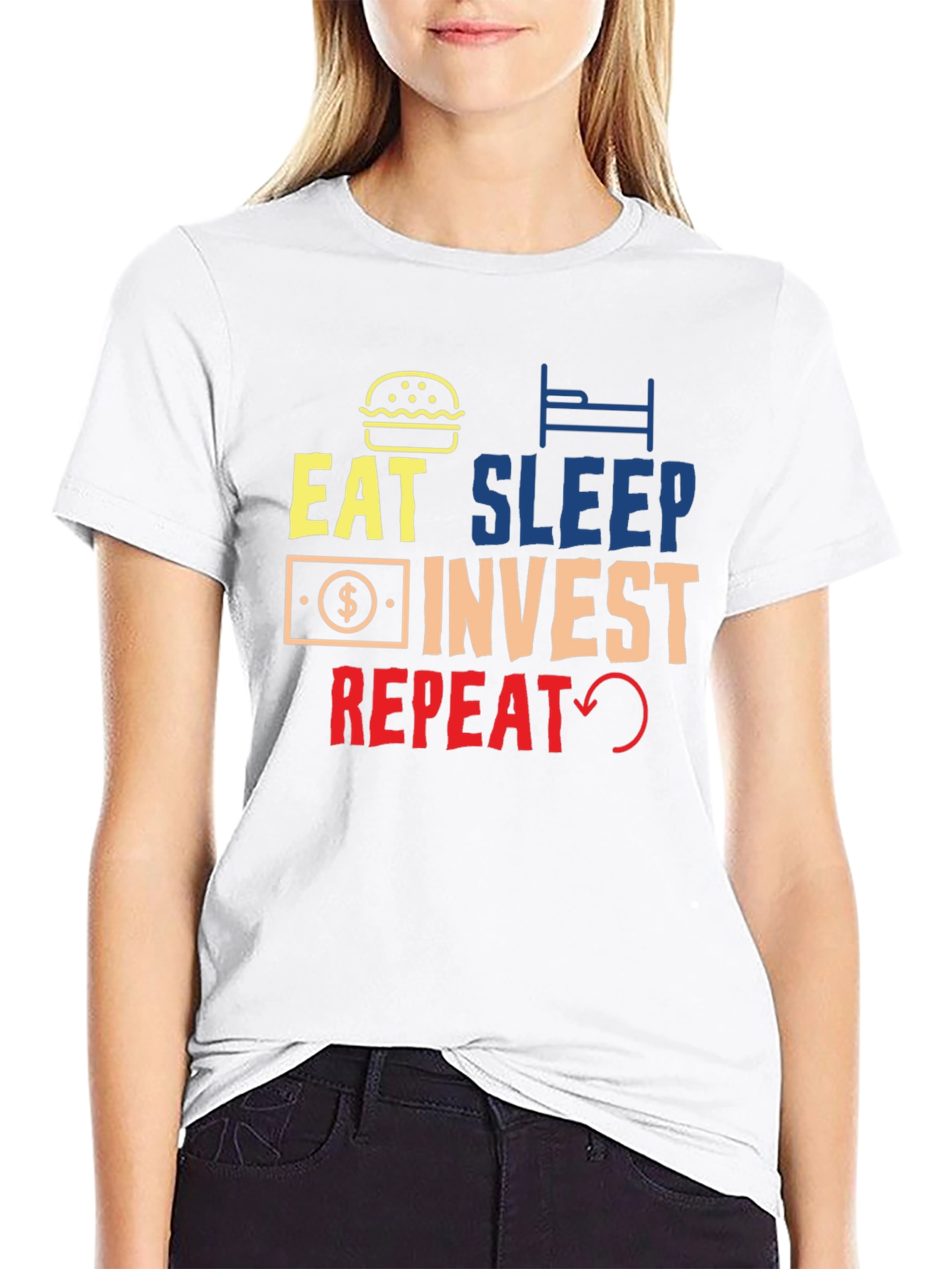 Eat Sleep Invest Repeat Graphic Tee