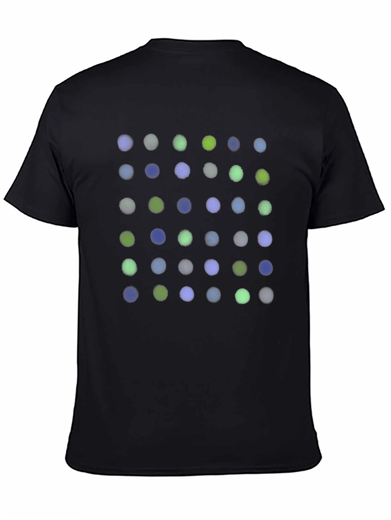 Modern Polka Dot Graphic Tee - Soft Black Cotton