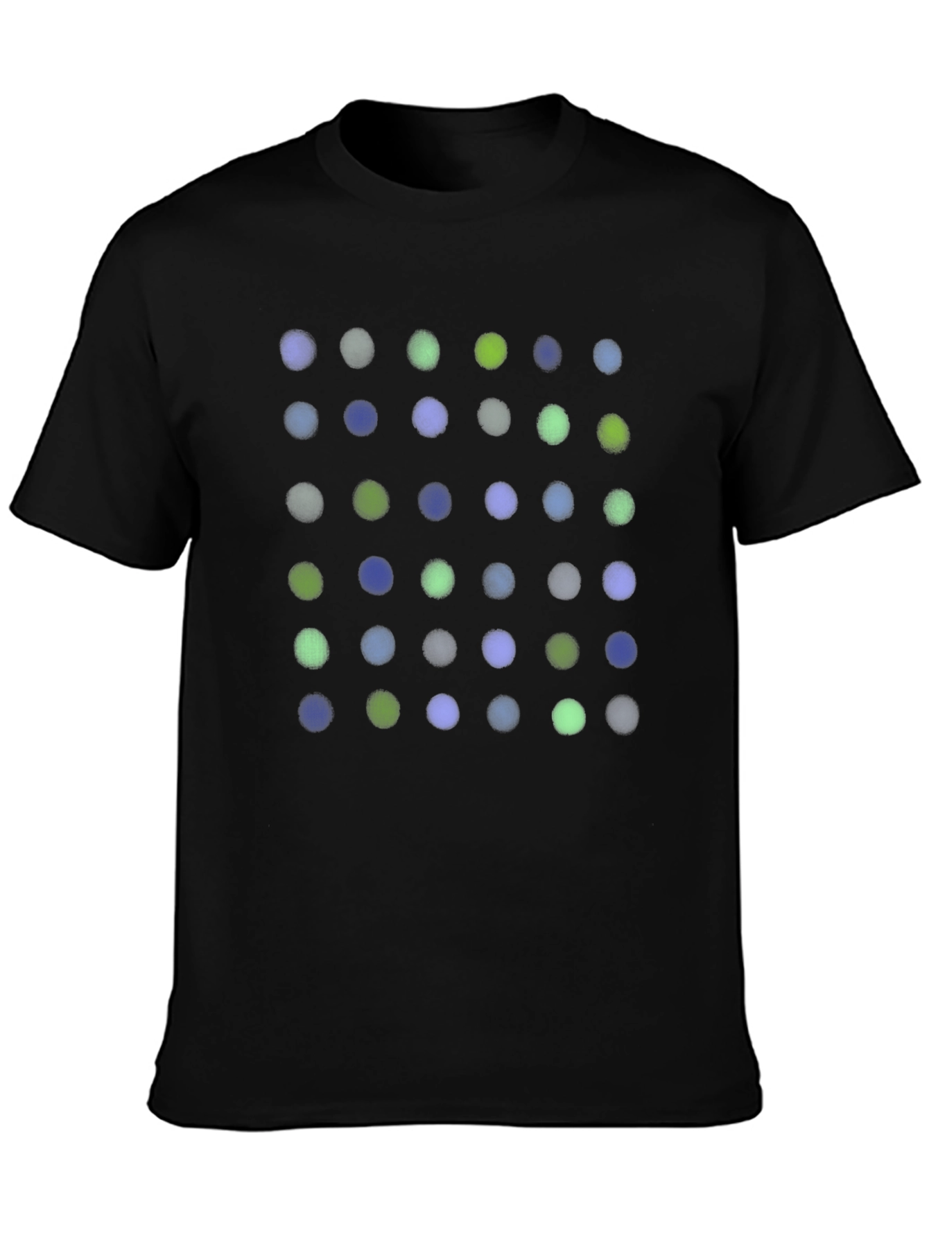 Modern Polka Dot Graphic Tee - Soft Black Cotton