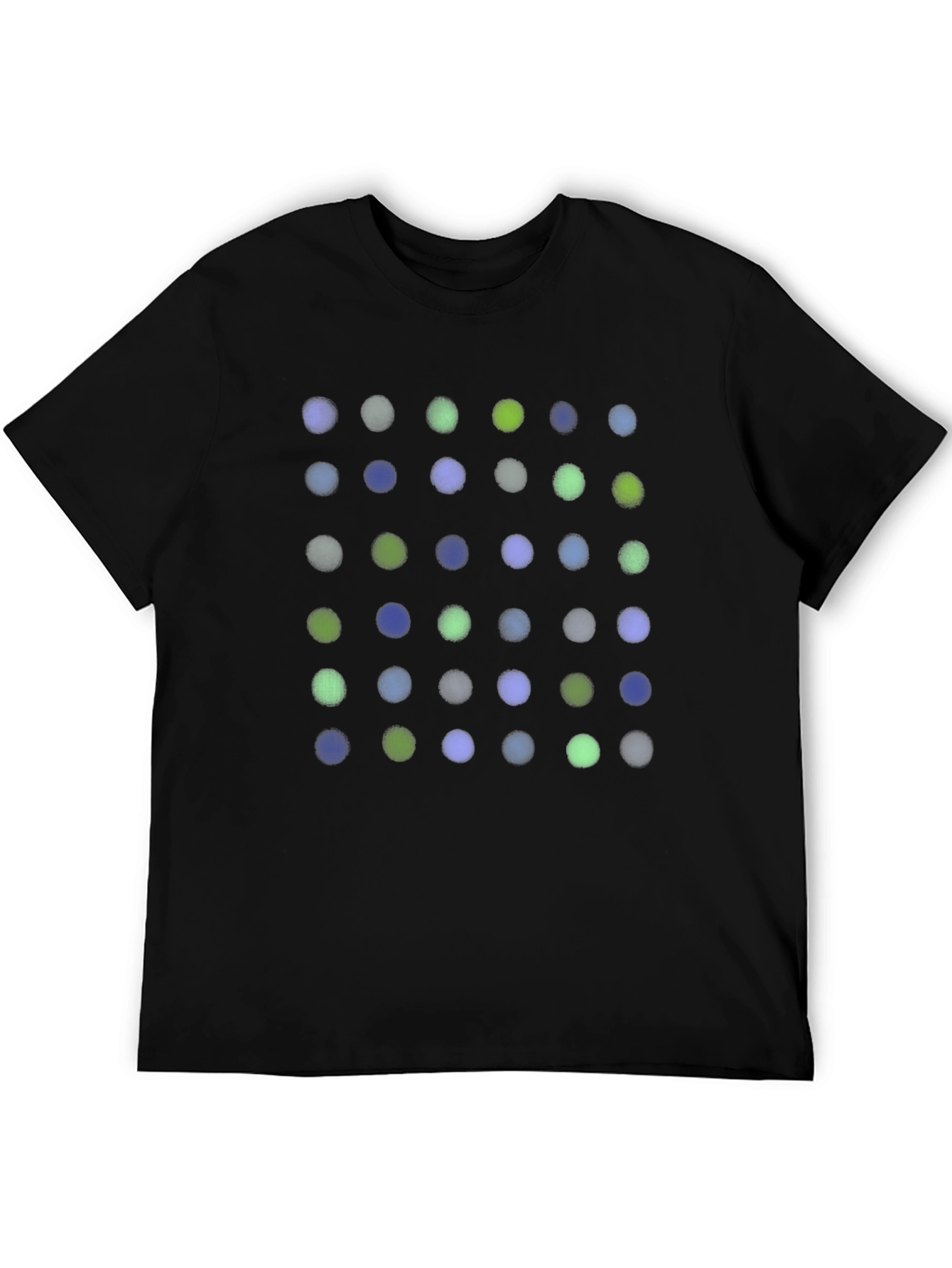 Modern Polka Dot Graphic Tee - Soft Black Cotton